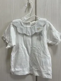 cottoli コトリ 襟 木馬 刺繍 半袖Tシャツ