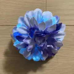 青色　コサージュ　髪飾り　夏祭り