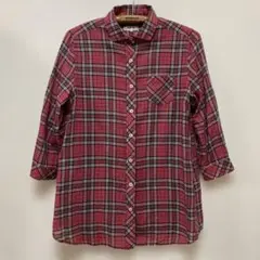 お盆セール美品❗️MCGREGOR レッドチェック柄ブラウスシャツチュニック11号