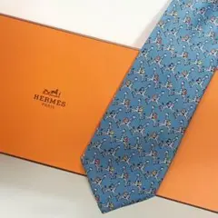 美品 エルメス HERMES ネクタイ シルク 動物柄 / キリン