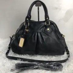 マークバイマークジェイコブス シボ革 2way ショルダーバッグ ブラック