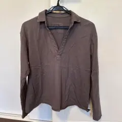 Frank & Eileen ブラウン長袖ポロシャツ XS
