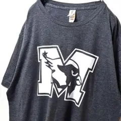 タルテックス M デカロゴ Tシャツ グレー 灰色 L 古着