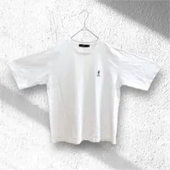 レイジブルー【M】テディベア ワンポイント刺繍Tシャツ 半袖 綿100% 白
