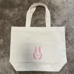 ☆新品、未使用☆シンプル　キャンバスバッグ　うさぎスタンプ