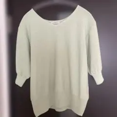 green label relaxing vネック五分袖プルオーバー