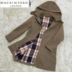 極美品 マッキントッシュ ロングコート ウール キルティング フード ベージュ