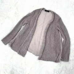 【S】ダーマ コレクション ♡ ニット×カットソー風 カーディガン あずき色