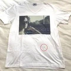 全体的にシミあり⚠️ タケオキクチ TK ホワイト Vネック Tシャツ 写真 刺繍