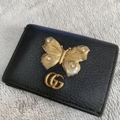 グッチ GUCCI GGマーモント バタフライ ミニウォレット 二つ折り