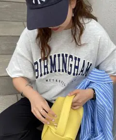 新品☆ディスコート☆ユニセックス☆カレッジロゴハーフスリーブミニ裏毛スウェット