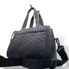 【美品】レスポートサック ミニボストン フォレストキルト ナイロン ブラック