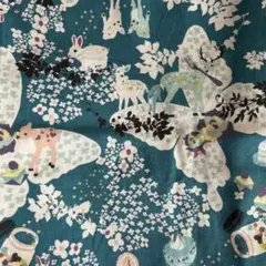 Kayo Horaguchi 動物と花柄 綿生地 生地巾×70cm 切取りあり