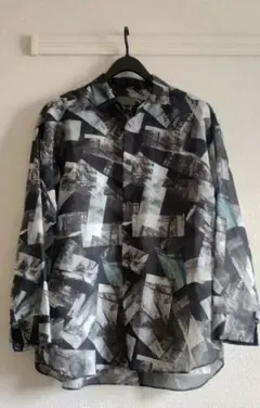 A＋TOKYO ¥15,400 総柄オーバーサイズシアーシャツ シースルー素材
