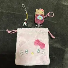 キティちゃん　ミニ巾着&キーホルダー2点