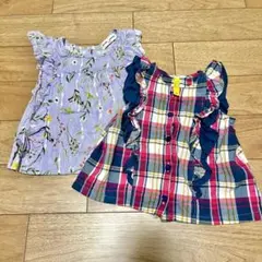 SUNNYLandscape フリルチュニック チェック 花柄 80 100