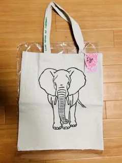 象のイラスト トートバッグ　スリランカ産