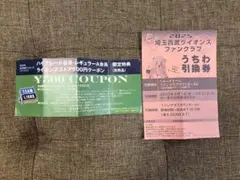 西武ライオンズ　500円クーポン、うちわ引換券