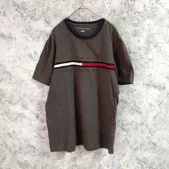 トミーヒルフィガー　半袖　Tシャツ【L】グレー　ロゴ　カジュアル　メンズ