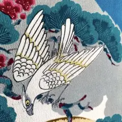 アンティーク着物 ちりめん 大正ロマン 唐獅子・鳥 正絹 No.150