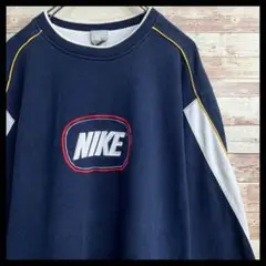 【NIKE】希少 00s 刺繍 センターロゴ リブライン L スウェット