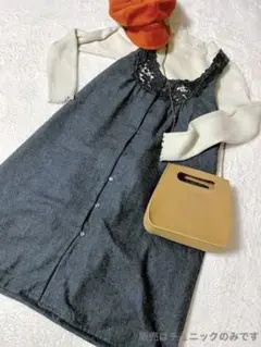❤︎お値下げ中❤︎ウール混花柄レースチュニック