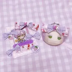 B8 デコケース トレカケースデコ ヘッドドレス おまんじゅう リボン セット