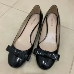 PRADA プラダ リボン パンプス 38 ブラック