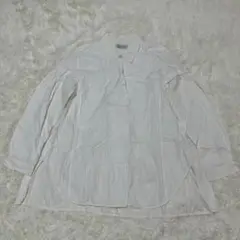 ATSURO TAYAMA　シャツ ロング丈 光沢コットン ホワイト