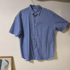 SOFTHYPHEN × THOMAS MASON コットンストライプ半袖シャツ