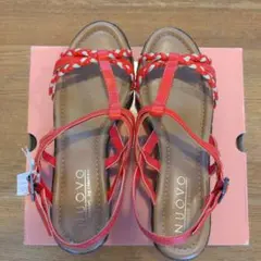 新品未使用レッドサンダルLサイズ