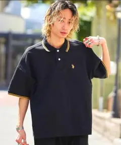 【U.S. POLO ASSN.】別注ラインオーバーサイズワンポイントポロシャツ