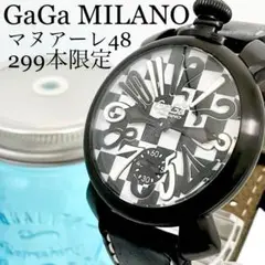 36 ガガミラノ マヌアーレ48 メンズ腕時計 手巻き チェック 299本限定品