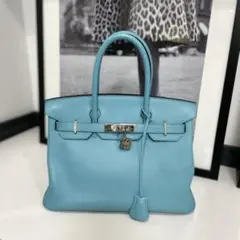 HERMES エルメス バーキン30 トリヨンクレマンス ブルーサンシール