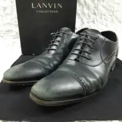 美品 25.5㎝◎LANVIN ビジネスシューズ ストレートチップ 保存箱付