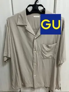 GU オープンカラーシャツ Sサイズ ベージュ