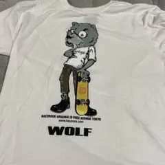 KAZZROCK スケートボード Tシャツ WOLF PLAYER