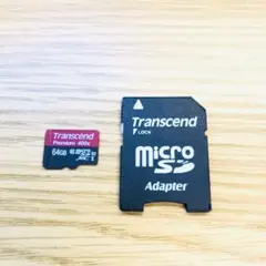 Transcend 64GB MicroSDカード + アダプター 08-207