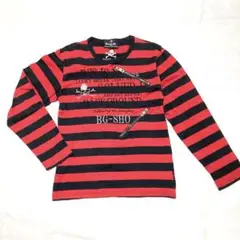 タグなし未使用品　BERNINGS-SHO 00’s ロンT y2k 赤黒Ｌ