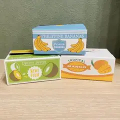 フルーツデザイン 小物入れ ダンボール 3点セット
