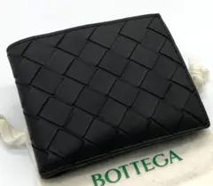 ⭐️ 新型 美品 ボッテガ ヴェネタ イントレチャート 二つ折り財布 ブラック