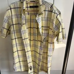 NAUTICA 半袖シャツ S イエロー チェック