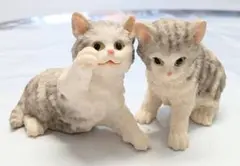 猫 置物 2匹 セット ミニチュア フィギュア ねこ インテリア 置物 ネコ