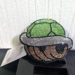スーパーマリオ ラインストーン キーホルダー クリーナー 緑こうら