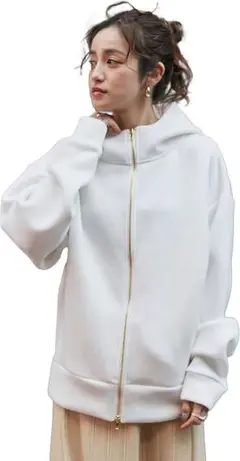【美品】NANO universe　テックダンボールダブルジップBIGパーカ男女