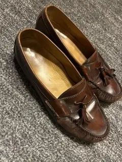 ブラウンレザー タッセルローファー