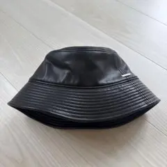 OVERRIDE バケットハット 黒 合成皮革