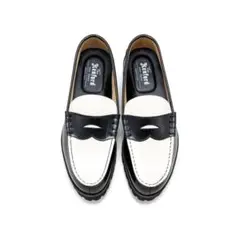 KENFORD TANK SOLE LOAFERS / BLACK WHITE
