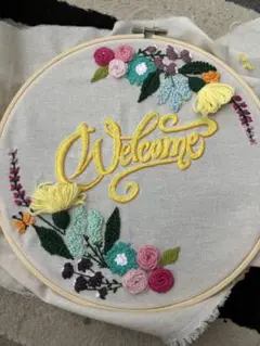 刺繍アート「Welcome」