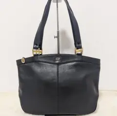 ✨DIOR✨トートバッグ CD 金具 ブラック オールレザー ロゴ ヴィンテージ